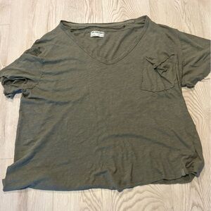 WE THE FREE, FREE PEOPLE Distressed Pocket tee. Linen & cotton blend Like new